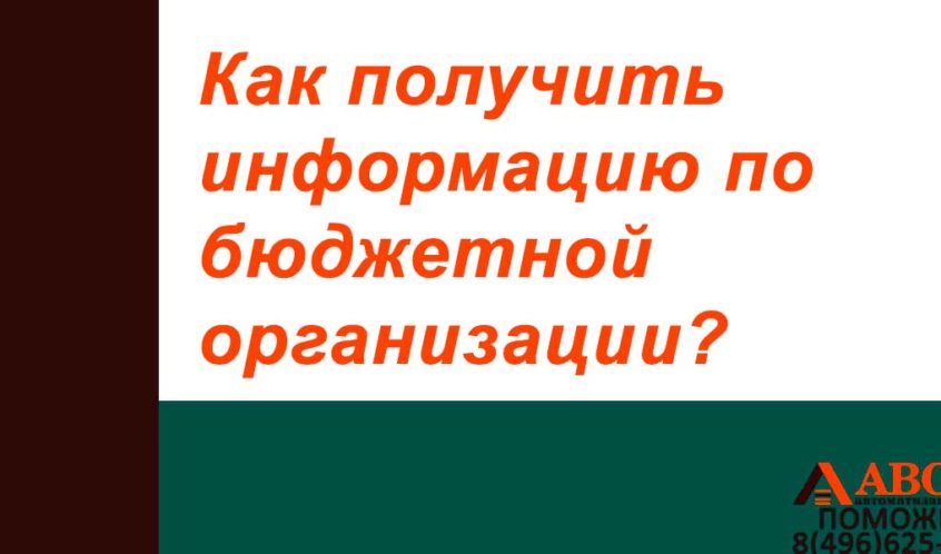 Как получить информацию по бюджетной организации?